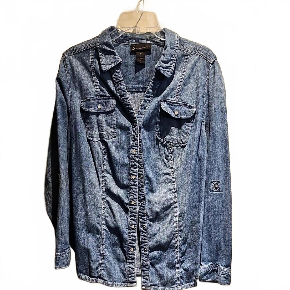 Lane Bryant Blue Button Down Shirt